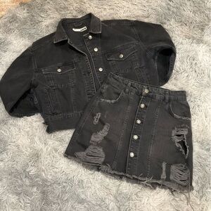 Topshop Black Jean Jacket